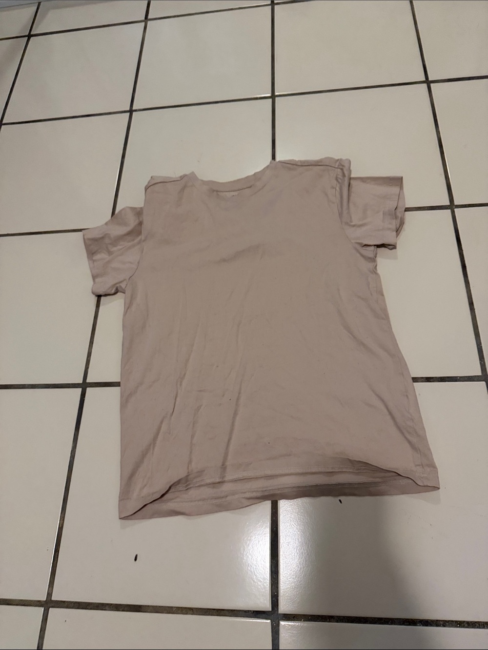 H&M Men's Short Sleeve Crewneck T-Shirt in Light Beige